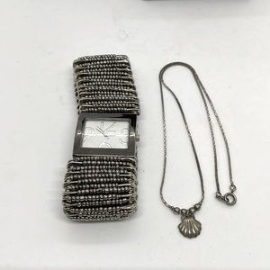 Vintage Korea necklace and stretch watch